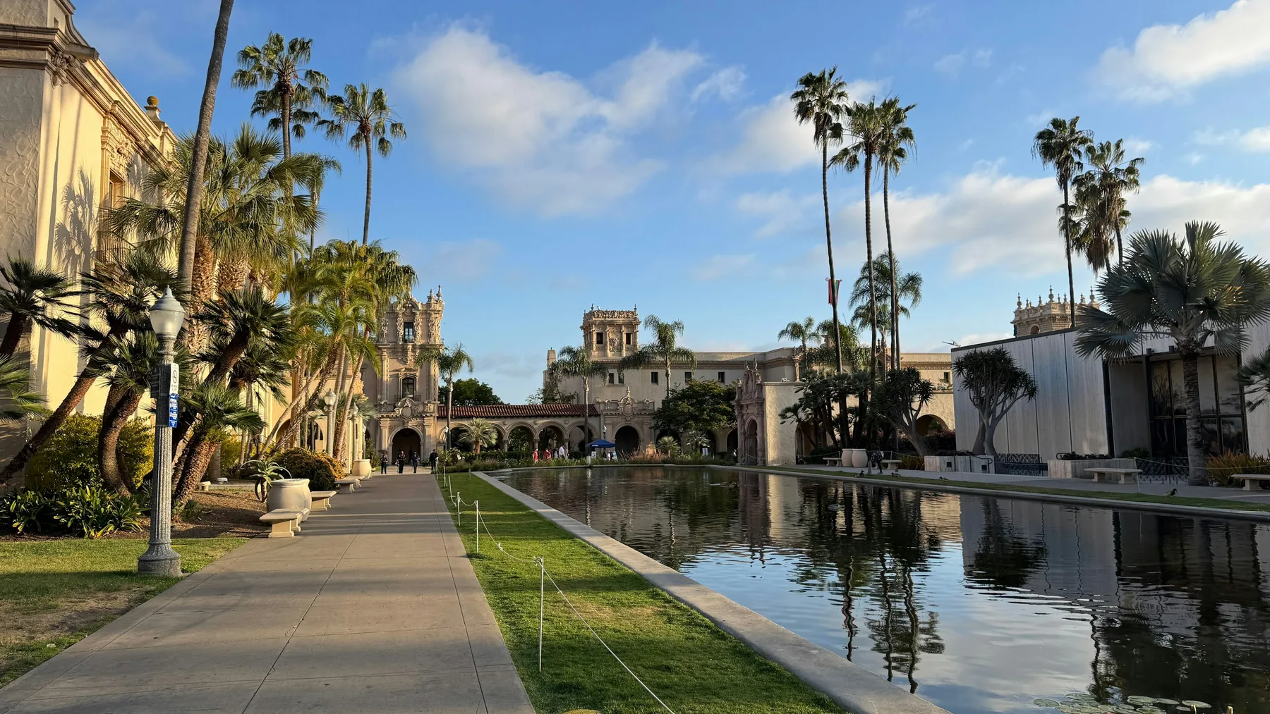 Balboa Park arcades, gardens, and reflecting pool